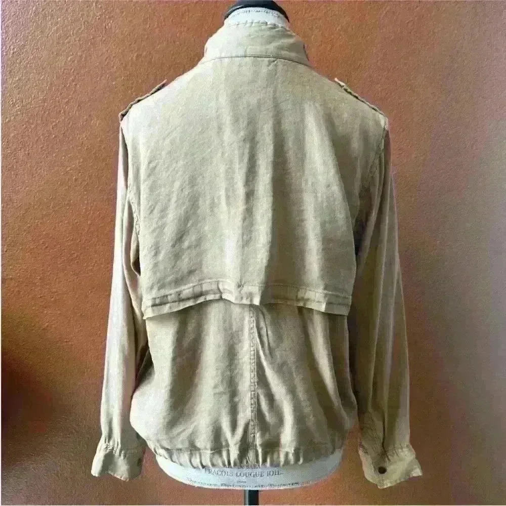 NWT! Rails Collins Linen Blend Military
Utility Jacket In Toffee Small - Picture 7 of 10